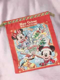 ディズニー クリスマス 2015 巾着 美品
