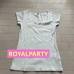 ROYALPARTY＊カットリブオープンネック半袖トップスのサムネイル