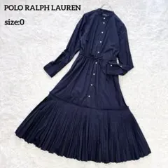 ローレンラルフローレン シャツワンピース ナイロン ベルト ロング 黒