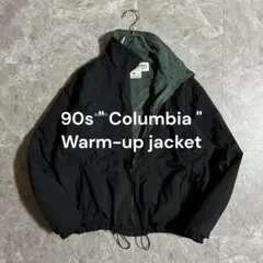90s Columbia ウォームアップジャケット 刺繍ロゴ M ドローコード