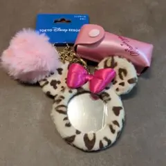 東京ディズニーリゾート 新品タグ付　ミニー　ヒョウ柄　 リップケース　ミラー
