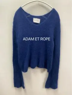 ADAM ET ROPEアダムエロペ　Ｖネックアンゴラ混モヘアセーター38