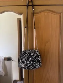 新品 MONICA モニカ スパンコール巾着ショルダーバッグ ブラック 2WAY