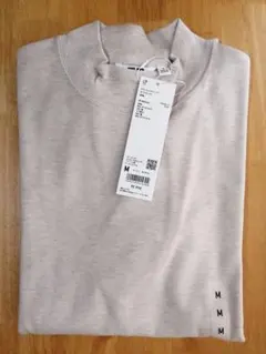 ユニクロ U ブラッシュドジャージーモックネックT（長袖） Mサイズ ナチュラル