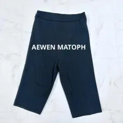 美品୨୧イウエンマトフ　ポリエステル ニット ハーフパンツ　ピンタック黒 24年