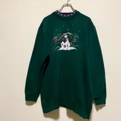 刺繍 スウェット 古着