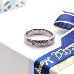 Hawaiian ＊ 5mm幅 選べる誕生石付き 刻印 誕生石 指輪 ステンレス