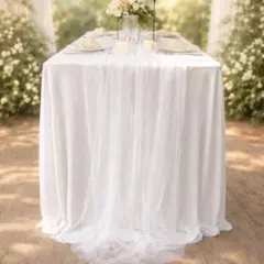 パールチュール テーブルクロス ウェディング 結婚式 前撮り 装飾 ホワイト