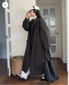 a.subjjject コットンキャンバスコート　カーキ　春コート