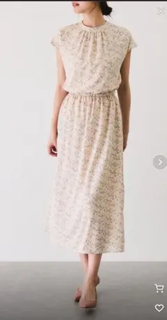 新品同様✨JAYRO ジャイロ 花柄デシンワンピース M 白 フレンチスリーブ