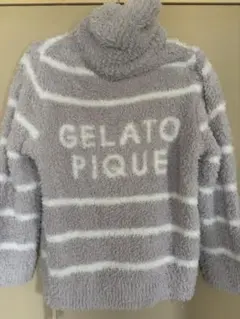 GELATO PIQUE ボーダー カーディガン グレーのサムネイル