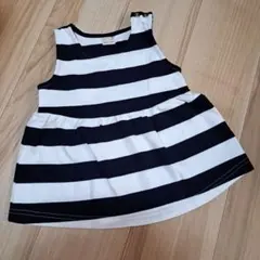petit main チュニック 100cm ネイビーとホワイトのストライプ