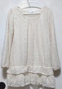 a.v.v standard アイボリー レース編み トップス