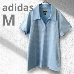 adidas アディダスゴルフ レディース ポロシャツ M ブルー ボーダーのサムネイル