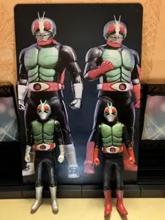 仮面ライダー １号・２号ブリキプレート１号・２号フィギュアセット 送料込