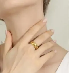 18K ゴールド リング ステンレス　指輪 シンプル　リング　つけっぱなしOK