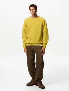 UNIQLO ラムクルーネックセーター Lサイズ 47 イエロー