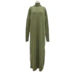 ジーナシス JEANASIS ニットワンピース タートルネック 長袖 グリーン