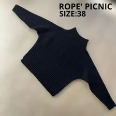 【ROPE' PICNIC】リブ切替プルオーバー 38 ブラック タートル