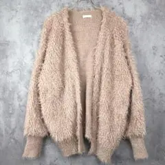 【アースミュージック＆エコロジ】可愛すぎるモフモフカーディガン　羽織り　F