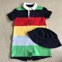 ラルフローレン 襟付き ロンパース 80 帽子付き♡