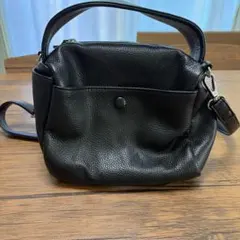 LOWRYS FARM 黒 レザー ショルダーバッグ