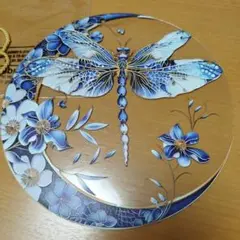 青いトンボと花のアクリルサンキャッチャー