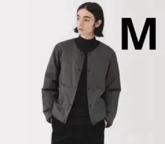 新品未使用　無印良品ノーカラーダウンジャケット　ダークグレーM 匿名配送