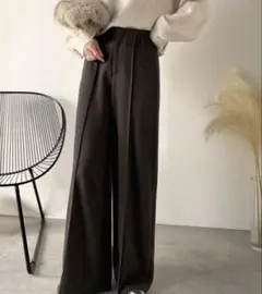 classicalelf ブラッシュドジャージハイウエストワイドパンツ