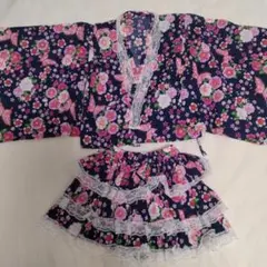浴衣ドレス 160 S 平成ギャル 姫ギャル 地雷系 量産型 Y2K 紫 蝶々