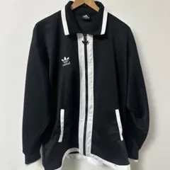 90s adidas ブラック ホワイト トラックジャケットジャージ