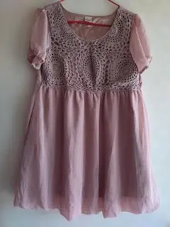 axes femme 半袖 チュニック ピンク系 クロシェ編みのサムネイル