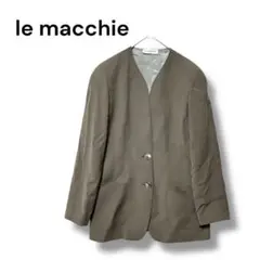 レマッキエ　ノーカラージャケット　イタリア製　モスグリーン　Ｆ　長袖　肩パッド