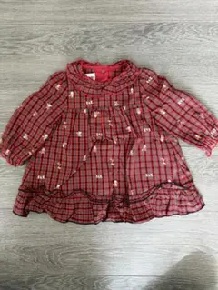 familiar 赤 チェック柄 チュニック