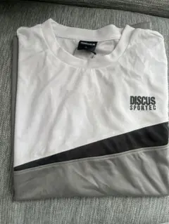 メッシュTシャツ 吸汗速乾　ホワイト/グレー/Lサイズ