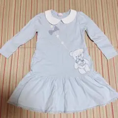 メゾピアノ 花クマポシェットカットワンピース 120 美品