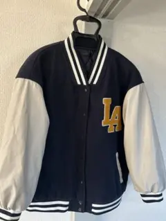 スタジャン ネイビー/グレー M