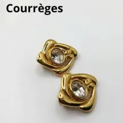 美品 Courrèges クレージュ イヤリング ac ロゴ ゴールド