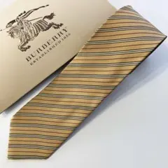 バーバリーロンドン ネクタイ ストライプ柄 キャメル