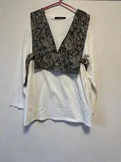 as know as 長袖トップス　ビスチェ付き