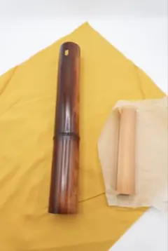 尺八花入 掛花入 寧楽 川崎鳳嶽 (造) 共箱 花器 花瓶 茶道具 竹工芸 尺八花入 掛花入 寧楽 川崎鳳嶽 (造) 共箱 花器 花瓶