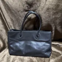 革トートバッグ ショルダーバッグ シンプル　ブラック