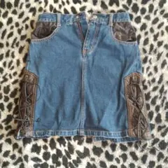 NEXTSTORY　レザー　デニム Y2K ダンス　海外　編み上げ　レースアップ