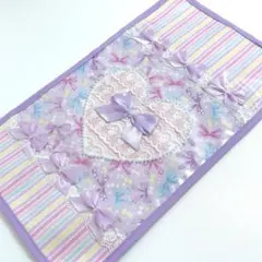 ランドセルカバー♡リボン柄♡パープル♡紫♡ハンドメイド♡女の子