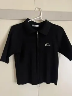 INGNI ブラック 半袖ジップアップトップス