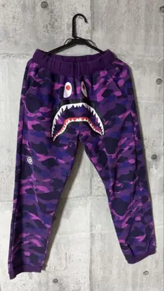 A Bathing Ape サメデザインジョガーパンツ 紫