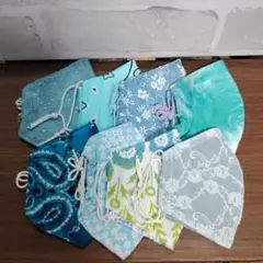 青系デザインの布製マスクセット