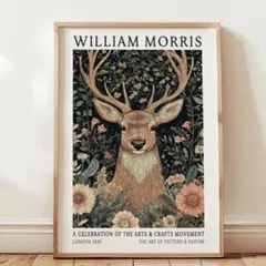 P222ポスター　ウィリアム・モリス ナイトフォックス ウサギ 鹿 動物