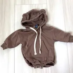 ベビーロンパース くまの耳フード 70size