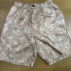 ペイズリー柄 サテン風ショートパンツ　フリーサイズ